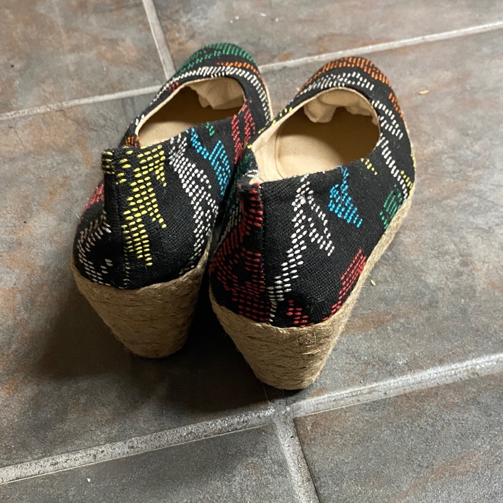 Multicolor Patterned Espadrille Flats - Picture 4 of 5